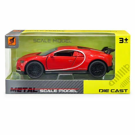 Masinuta sport metalica rosie, usi functionale, 15,5x7 cm