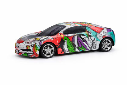 Masinuta sport pentru copii Monster Racing, scara 1:22, model graffiti, pull back