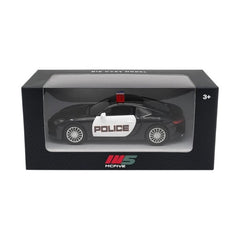 Masinuta Sport Police Metalica Neagra , Scara 1:32 Pull Back Lumini Sunete Copii 3+