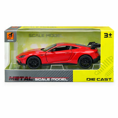 Masinuta sport rosie 15,5x7 cm model realist cu usi functionale si eleron