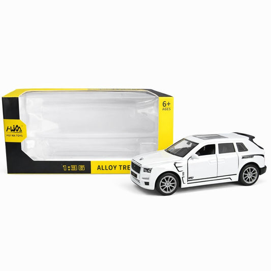 Masinuta SUV metalica alba scara 1:36, model realist, 15 cm