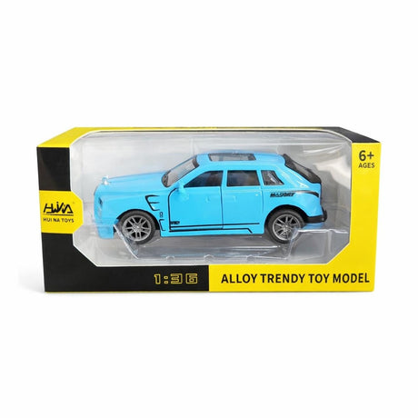 Masinuta SUV metalica albastra scara 1:36, model realist, 15 cm