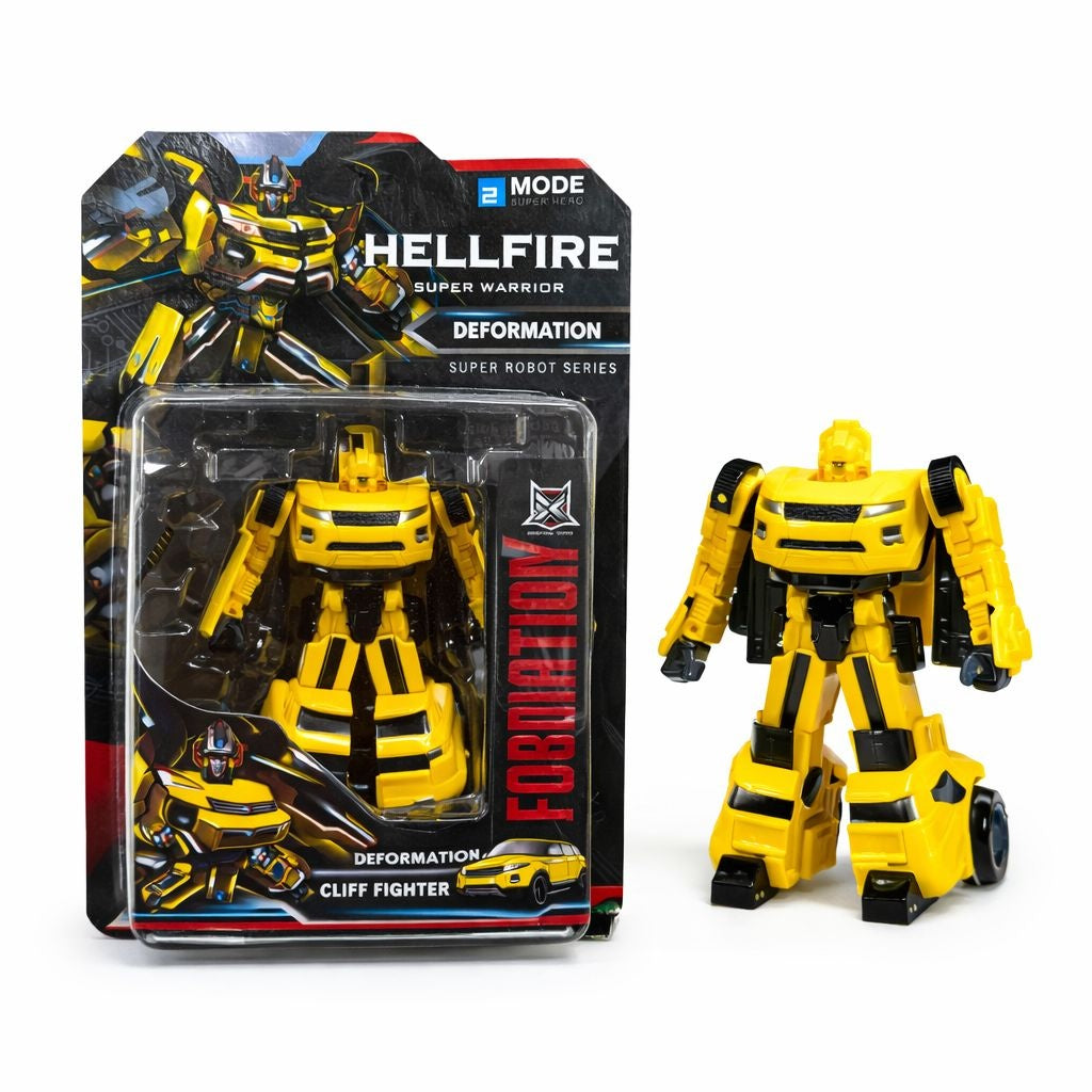 Masinuta transformabila in robot, 2 in 1, 24 cm, model galben