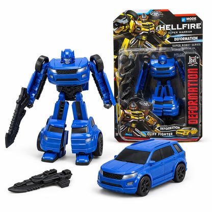Masinuta transformabila in robot, jucarie 2 in 1, albastru, 18 cm