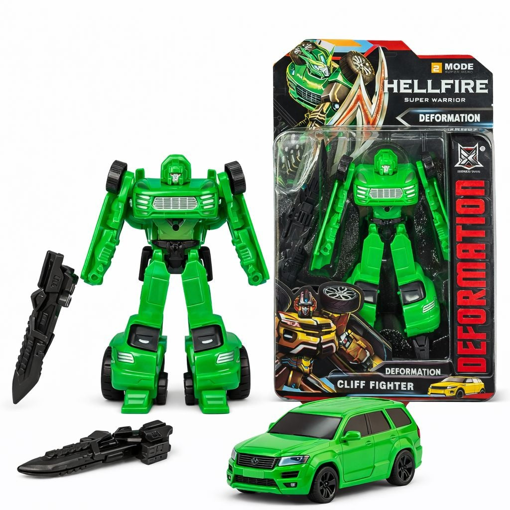 Masinuta transformabila robot 2 in 1, verde, 24 cm