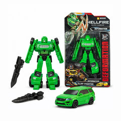 Masinuta transformabila robot 2 in 1, verde, 24 cm