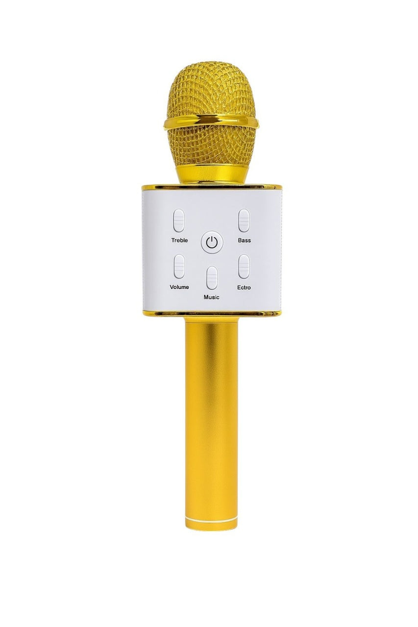 Microfon Fara Fir Auriu Karaoke HIFI Speaker Bluetooth , Functii Inregistrare SD USB