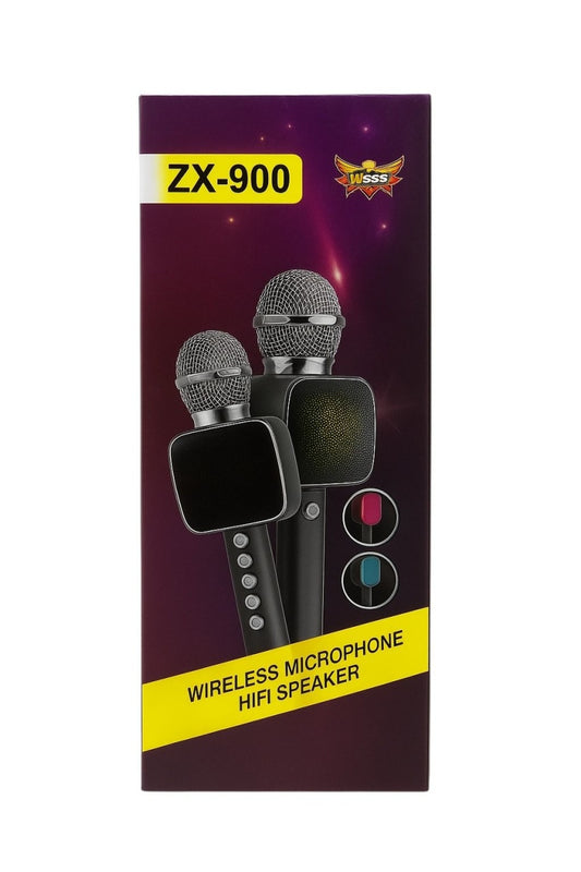 Microfon Fara Fir ZX-900 Negru Karaoke HIFI Speaker Bluetooth , Functii Multiple Inregistrare SD USB