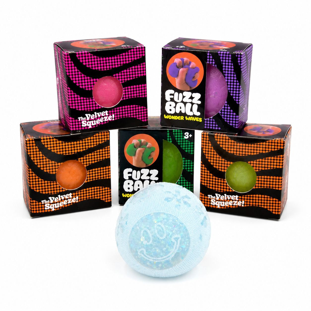 Minge antistres Squishy Fuzz Ball, textura catifelata, culoare aleatorie, 6cm