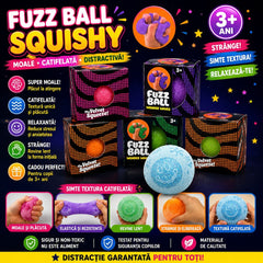 Minge antistres Squishy Fuzz Ball, textura catifelata, culoare aleatorie, 6cm