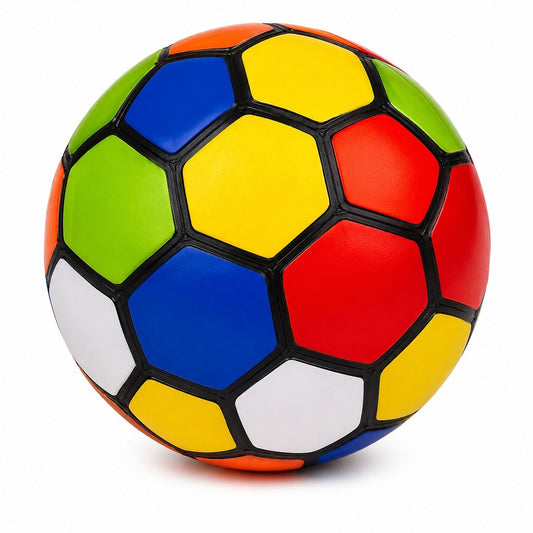 Minge de Fotbal Multicoloră Nr. 5 – Rezistentă, Aderență Excelentă, pentru Copii și Adulți