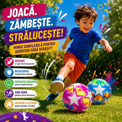 Minge Gonflabilă Colorată cu Stea pentru Copii - Ușoară și Perfectă pentru Joacă în Exterior