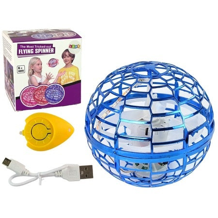 Minge zburatoare cu senzori si lumini LED, jucarie interactiva, albastru