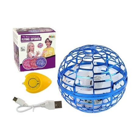 Minge zburatoare cu senzori si lumini LED, jucarie interactiva, albastru