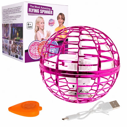 Minge zburatoare cu senzori si lumini LED, jucarie interactiva, mov
