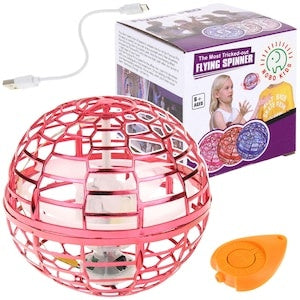 Minge zburatoare cu senzori si lumini LED, jucarie interactiva, rosu