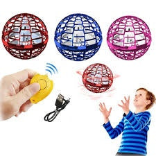 Minge zburatoare cu senzori si lumini LED, jucarie interactiva, rosu