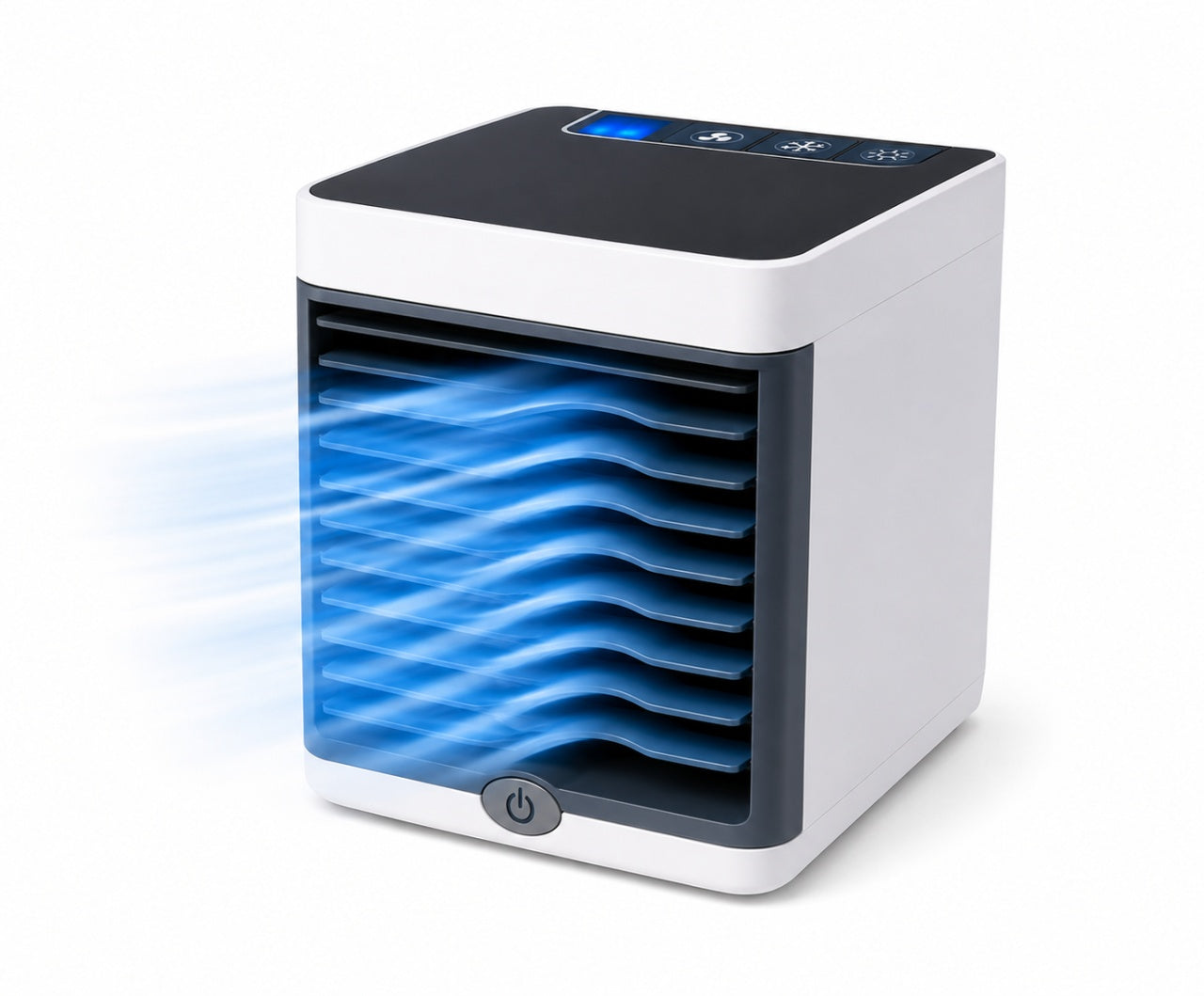 Mini aparat de răcire aer portabil Air Cold Wind, răcitor personal cu umidificare USB, alb