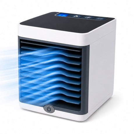 Mini aparat de răcire aer portabil Air Cold Wind, răcitor personal cu umidificare USB, alb