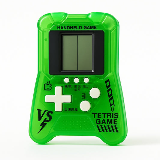 Mini Consola Jocuri Puzzle pentru Copii, Verde, Jocuri Clasice Tip Tetris, Portabila
