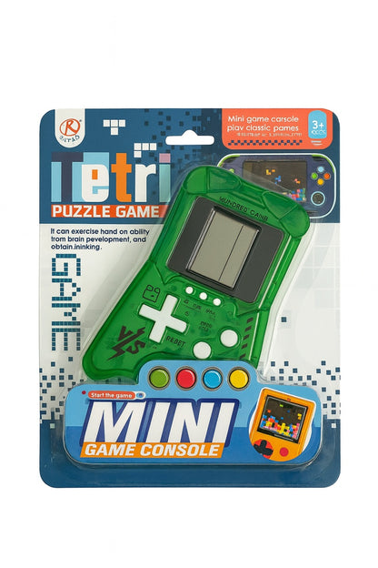 Mini Consola Jocuri Puzzle pentru Copii, Verde, Jocuri Clasice Tip Tetris, Portabila