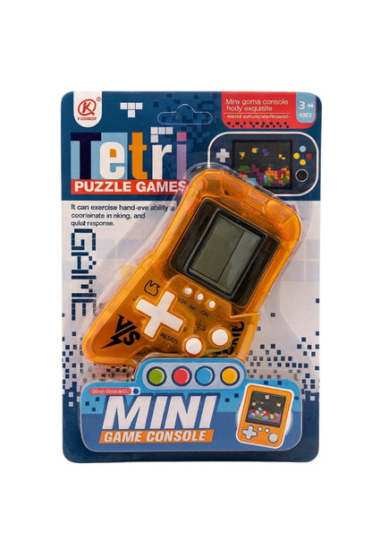 Mini Consola Jocuri Puzzle Portocalie, Jocuri Tip Tetris, Portabila pentru Copii 3+