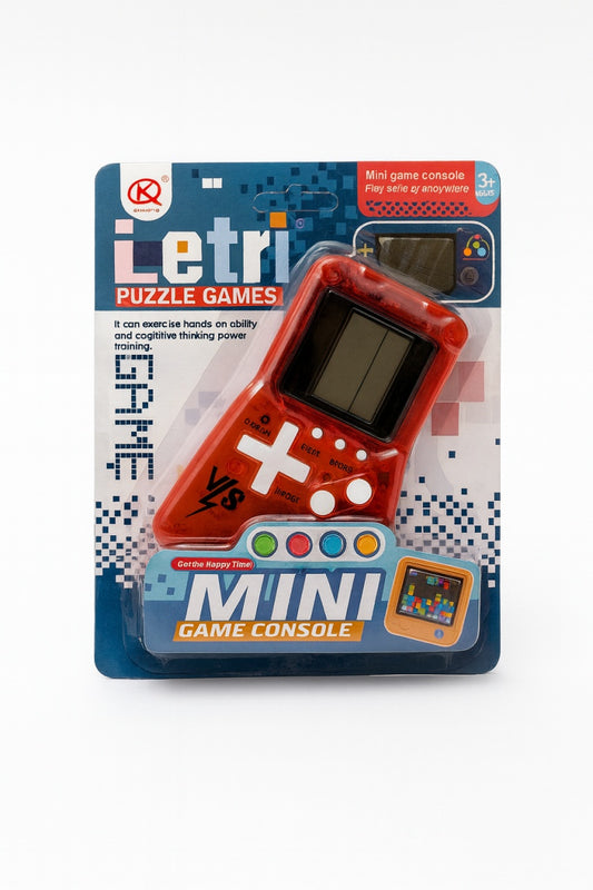 Mini Consola Jocuri Puzzle Rosie, Jocuri Clasice Tip Tetris, Portabila pentru Copii