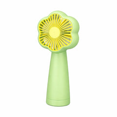 Mini ventilator portabil de mana, design floare, reincarcabil USB, verde