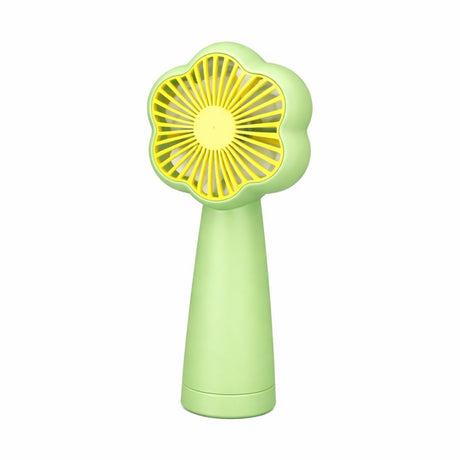 Mini ventilator portabil de mana, design floare, reincarcabil USB, verde
