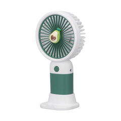 Mini ventilator portabil de mana, reincarcabil USB, 3 trepte viteza, verde cu alb