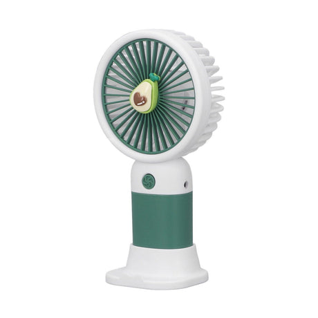 Mini ventilator portabil de mana, reincarcabil USB, 3 trepte viteza, verde cu alb