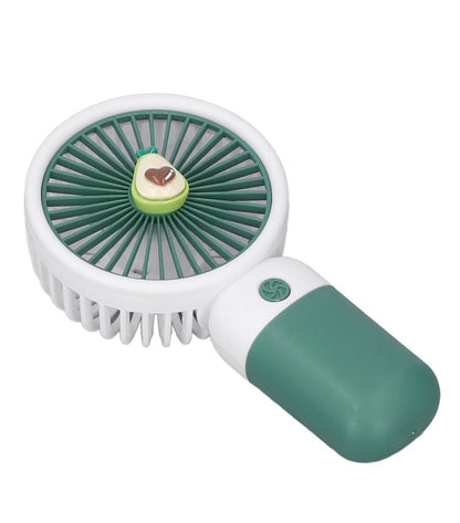Mini ventilator portabil de mana, reincarcabil USB, 3 trepte viteza, verde cu alb