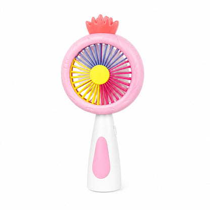 Mini ventilator portabil pentru copii, reincarcabil USB, 3 viteze, model ananas, roz