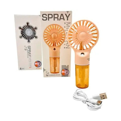 Mini ventilator spray multifunctional portabil 17cm cu racire si umidificare, 4 viteze, rezervor 6.5cm, USB,