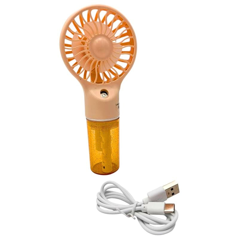 Mini ventilator spray multifunctional portabil 17cm cu racire si umidificare, 4 viteze, rezervor 6.5cm, USB,