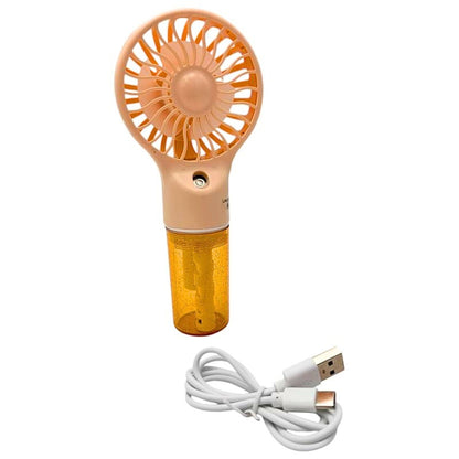 Mini ventilator spray multifunctional portabil 17cm cu racire si umidificare, 4 viteze, rezervor 6.5cm, USB,