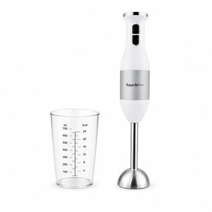 Mixer de mână 2 în 1 Saachi Plus, Plastic, Model HB-103, alb cu gri