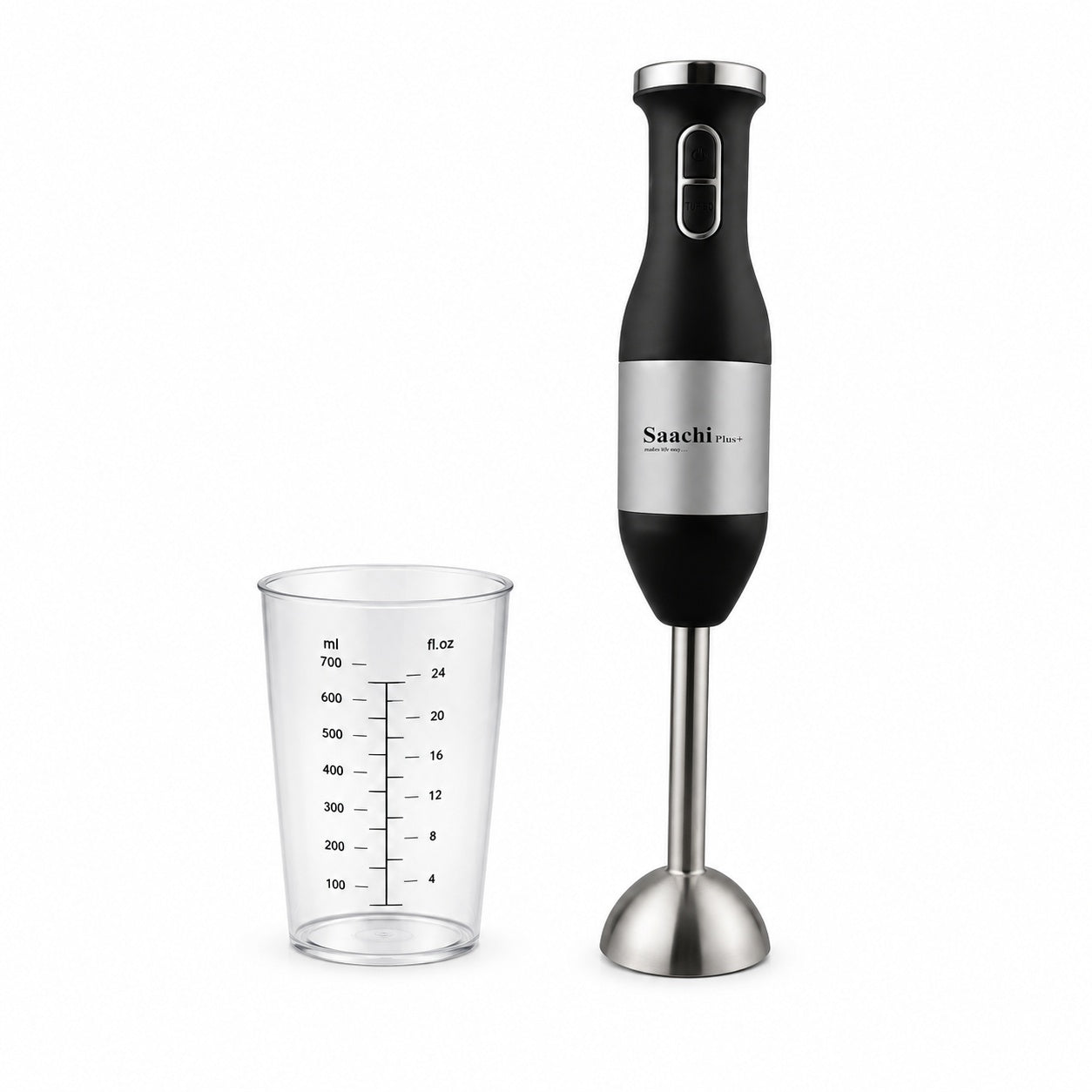 Mixer de mână 2 în 1 Saachi Plus, Plastic, Model HB-103, negru