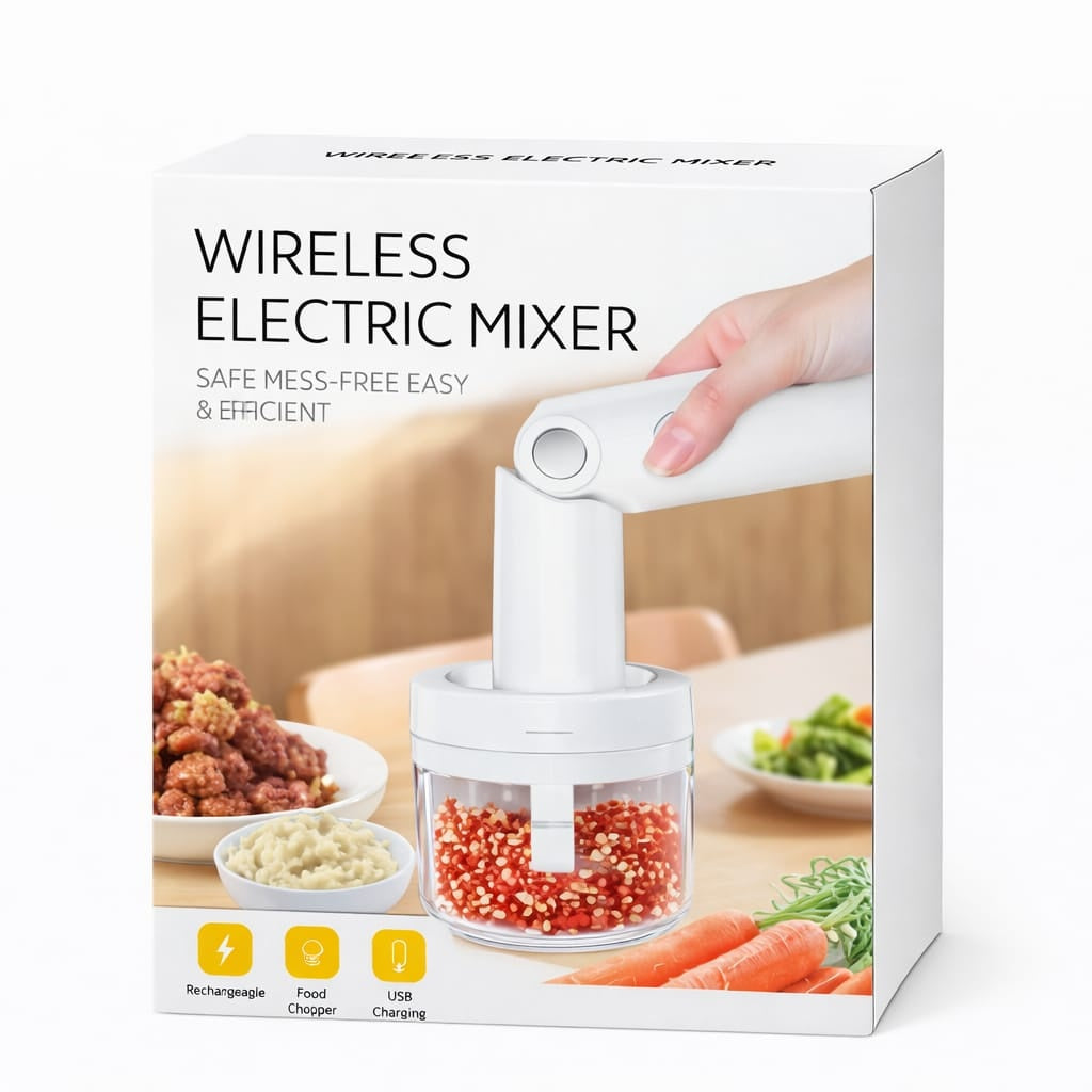 Mixer electric pentru bucătărie, alb, din plastic, portabil, eficient