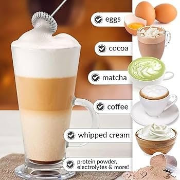 Mixer electric pentru cafea si spuma de lapte, reincarcabil USB, 3 viteze, 7500 RPM, alb