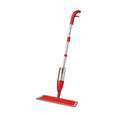 Mop plat cu pulverizator și rezervor integrat pentru curățarea rapidă a pardoselilor, Roșu