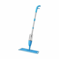 Mop plat cu pulverizator și rezervor integrat pentru curățarea rapidă a pardoselilor, Albastru