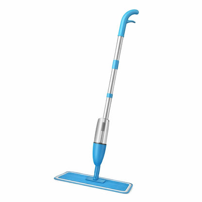 Mop plat cu pulverizator și rezervor integrat pentru curățarea rapidă a pardoselilor, Albastru