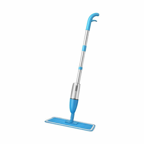 Mop plat cu pulverizator și rezervor integrat pentru curățarea rapidă a pardoselilor, Albastru