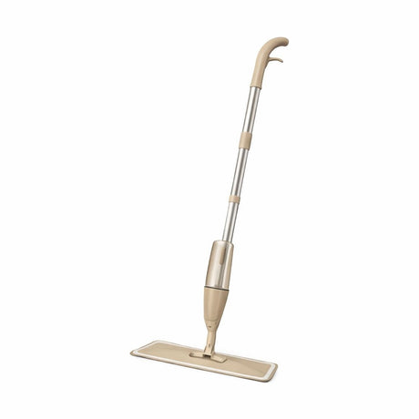 Mop plat cu pulverizator și rezervor integrat pentru curățarea rapidă a pardoselilor, Crem