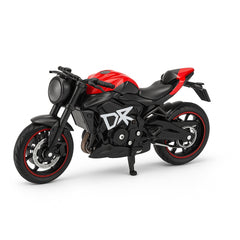 Motocicleta Metalica Die-Cast , Model Sport Rosu-Negru, 19x9 cm, cu Vitrina Transparenta