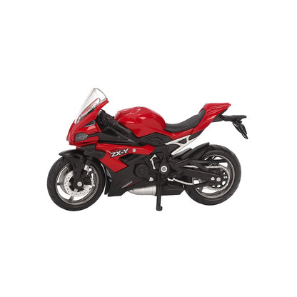 Motocicleta Metalica Die-Cast ZXY , Model Sport, 19x9 cm, cu Vitrina Transparenta