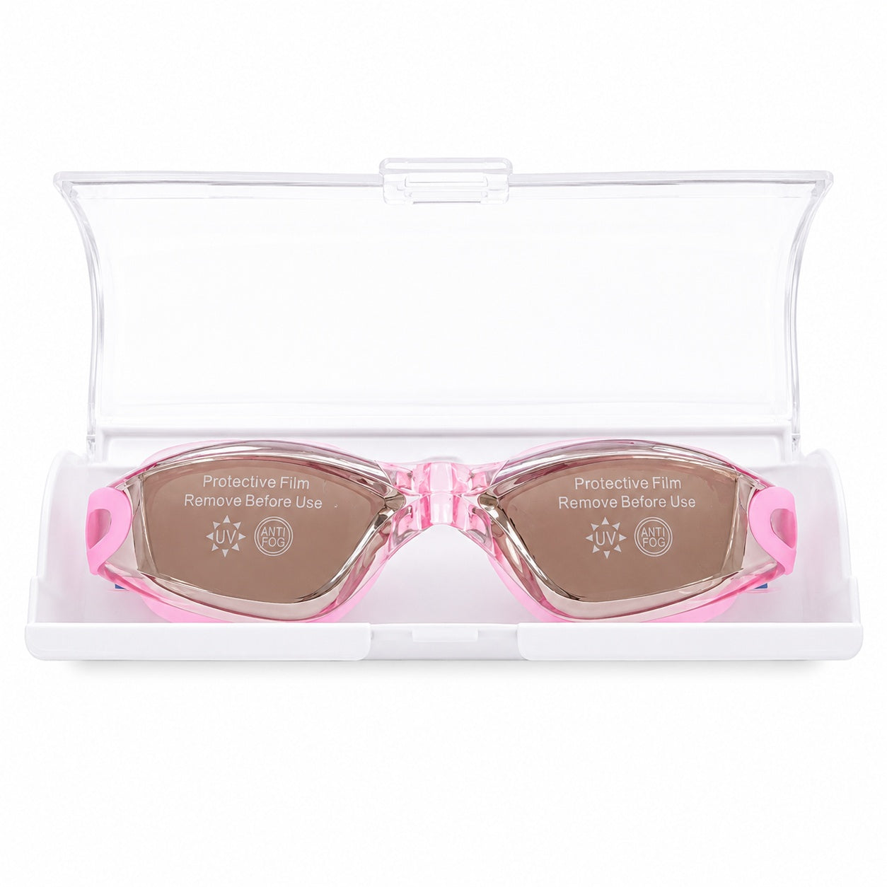 Ochelari de inot copii roz reglabili cu dopuri de urechi silicon anti-fog UV