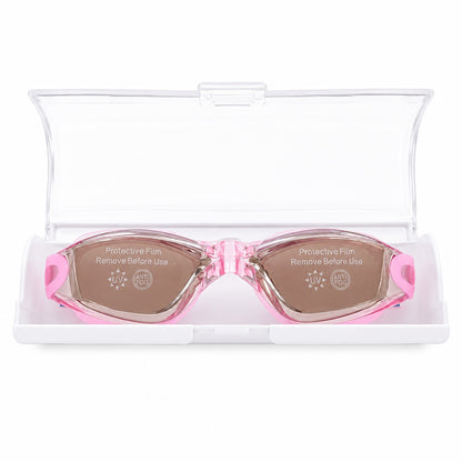 Ochelari de inot copii roz reglabili cu dopuri de urechi silicon anti-fog UV