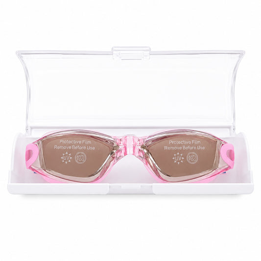 Ochelari de inot copii roz reglabili cu dopuri de urechi silicon anti-fog UV